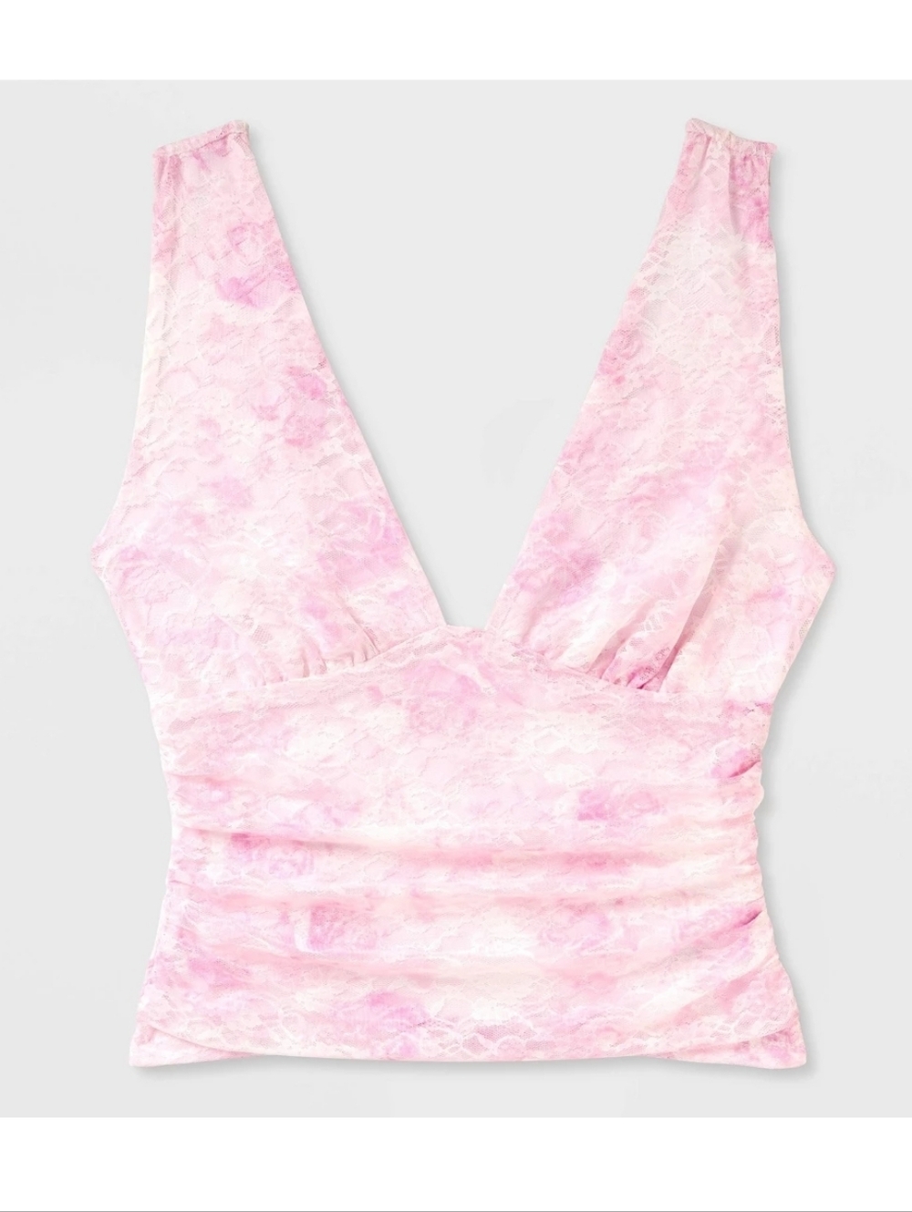 Wild Fable Printed Lace Ruched Tank Top Size Xs